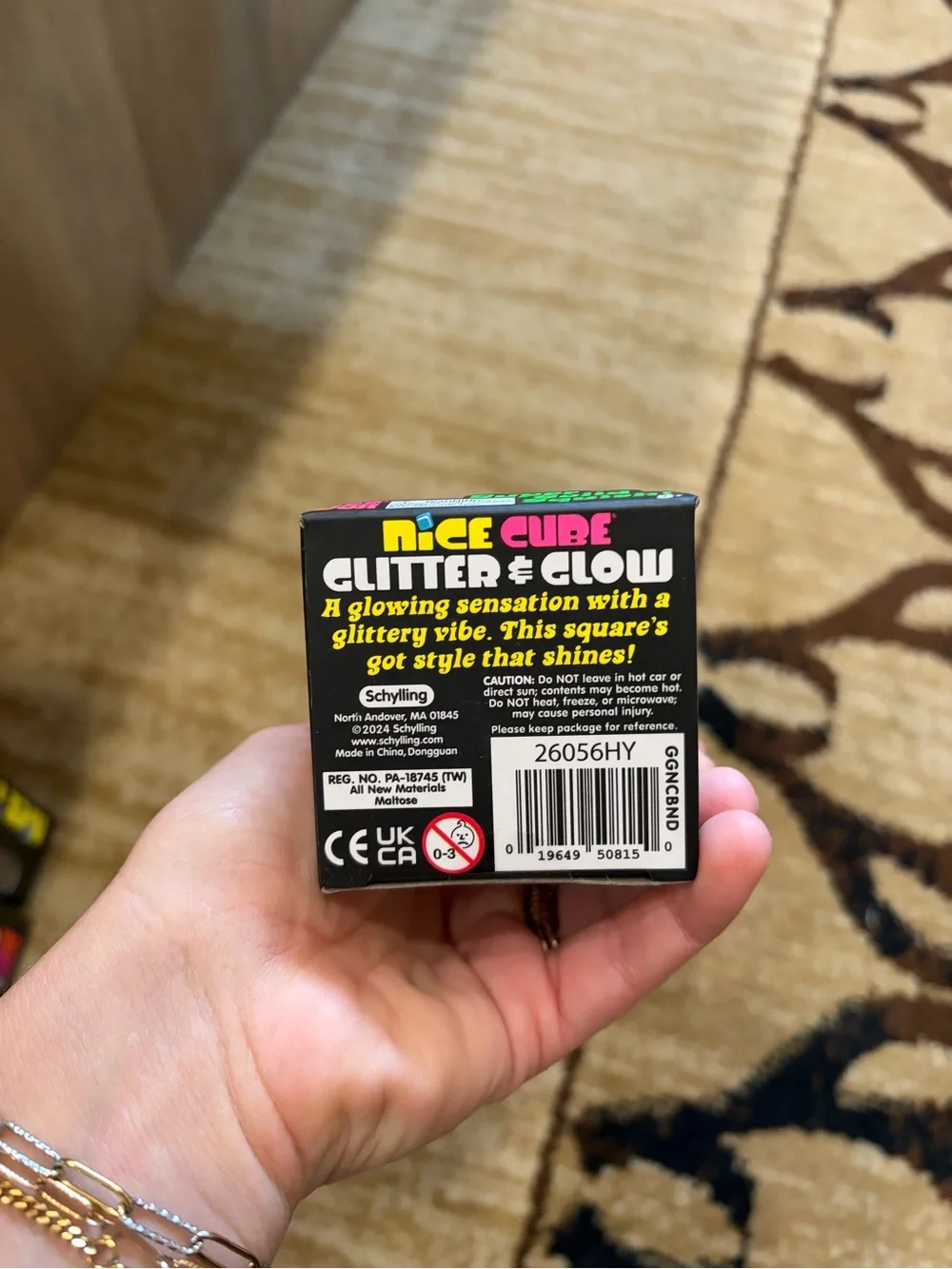 NeeDoh Glitter & Glow Pink Cube Super Solid Squish
